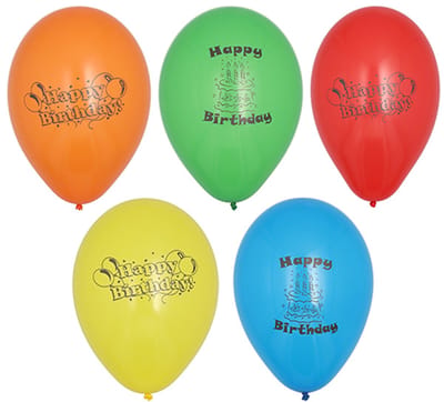 15x 10 Ballonnen Ø 22 cm assorti kleuren Happy Birthday
