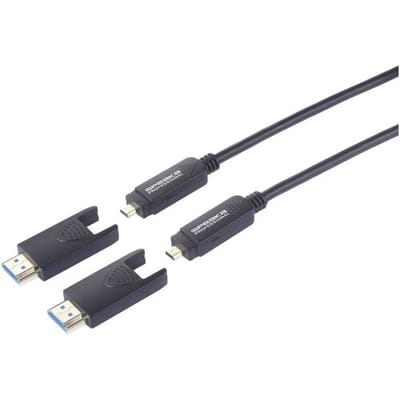 SpeaKa Professional SP-13597800 HDMI-kabel Glasvezel / HDMI Aansluitkabel HDMI-A-stekker, HDMI-micro-D-stekker, HDMI-A-stekker, HDMI-micro-D-stekker