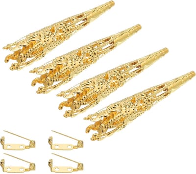 4 Stuks Corsage Houders met Spelden - Decoratieve Boutonniere DIY voor Bruiloft en Feesten - 41mm