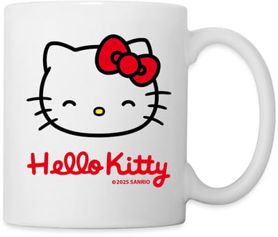 Hello Kitty Lacht Met Hello Kitty-Letters Mok
