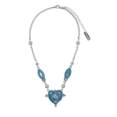 Behave® Korte Ketting - Blauwe Hart Hanger - Nikkelvrij - Verstelbaar