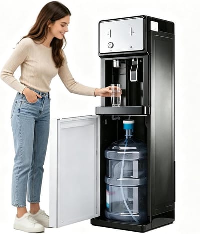 Waterdispenser Onderlading - Waterkoeler Fontein - Direct Drinken - Fles Aan De Onderkant - 105 x 31 x 31 cm