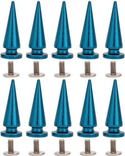 Grote Conische Spikes voor DIY Projecten - 10 Stuks 10x26mm - Perfect voor Leren Schoenen, Jassen en Handgemaakte Tassen in Blauw