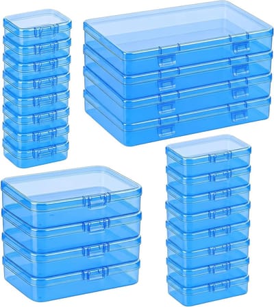 Organizer Dozen van 24 Stuks, Plastic Opbergdozen met Scharnierend Deksel en Labelstickers, Ideaal voor Sieraden, Knutselspullen en Beads