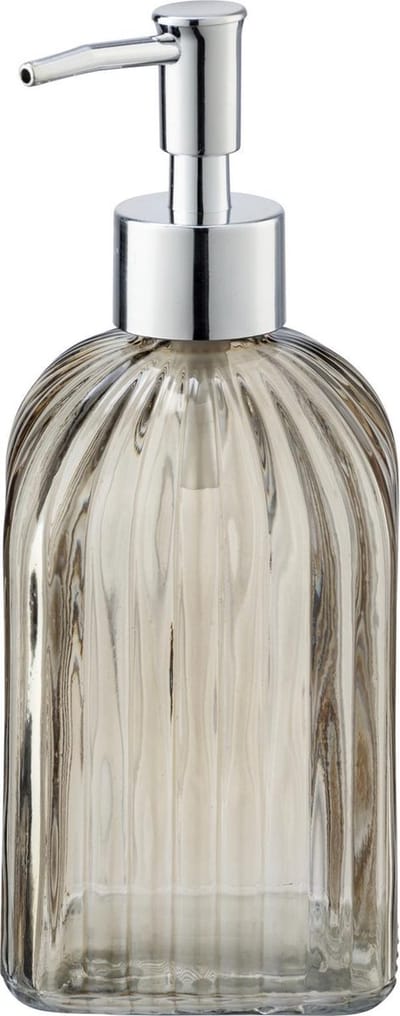 WENKO Zeepdispenser Vetro bruin glas 520ml - Zeeppompje vrijstaand en navulbaar - Badkamer/toilet/keuken