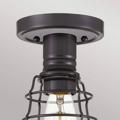 Quoizel LED Plafondlamp Mixon | 1X E27 Max 60W | Dimbaar | Palladian Bronze