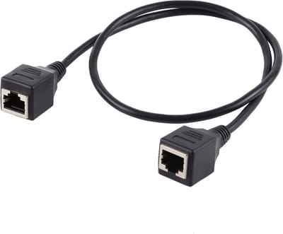 By Qubix internetkabel - Netwerk LAN internet verlengkabel - RJ45 female to female - 60 cm zwart - UTP kabel