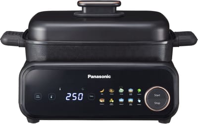 Panasonic NF-GM400 4-in-1 Multi-Cooker Tafelgrill – 9 Programma’s – 40–250°C – Rookafzuiging – Vaatwasmachinebestendig – Zwart