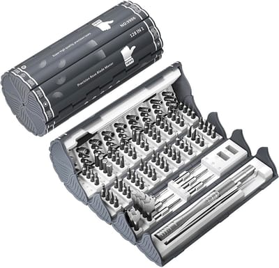 128-In-1 Elektronische Precisieschroevendraaierset - Professionele Magnetische Reparatieset - Met 122 Bits - Voor Computers, Pc'S, Iphones, Laptops, Gameconsoles, Horloges, Xbox, Ps5, Macbooks, Deurbellen