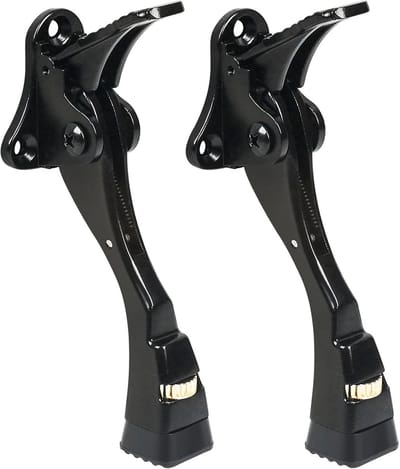 2 Stuks Heavy Duty Kickdown Deurstopper Verstelbaar Metalen Deurstandaard Zwart