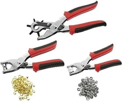 3-delige Werckmann Gatentangenset - Revolvertang + Oogjestang + Drukknopentang + 100 o