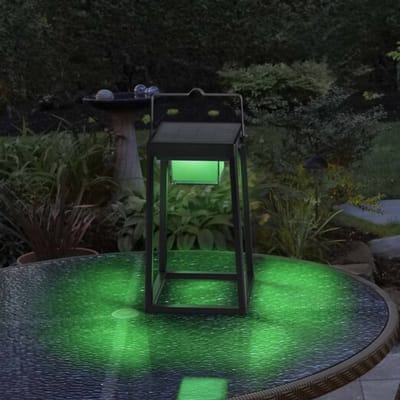 LEDVANCE SMART+ outdoor Bluetooth solar tafellamp, met wit (3000K) + kleur licht, stroomonafhankelijk, tot 6,5 uur brandduur bij 100% licht, oplaadbaar, IP44 bescherming, IP44, zwart