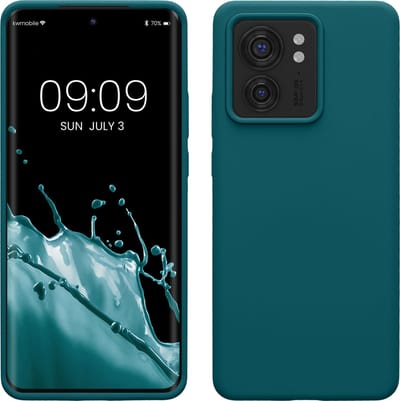 kwmobile telefoonhoesje geschikt voor Motorola Edge 40 - Hoesje met siliconen coating - Smartphone case in petrol