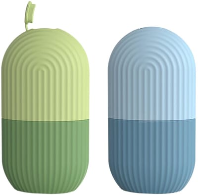 Dailygoods- Gezichtsijsroller 2 Stuks - IJsblokjesvormen - Siliconen - Herbruikbaar - Draagbaar - Voedselveilig - Ijsblokjesvorm