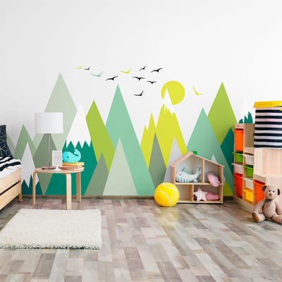 Kinderstickers met Scandinavische berglandschappen van Lincika, 100 x 150 cm
