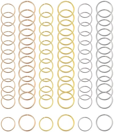 Dailygoods- Haarringen 180 stuks - Vlechtringen - Haarpunten - Haarstrikken - Clips - 3 kleuren, 2 maten - Haaraccessoires