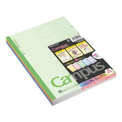 Kokuyo Set van vijf boeken Roh-3CAX5, 30 pagina's, Campus Notes No. 6 semi-B5 A getrokken lijn van Kokuyo Co., Ltd.
