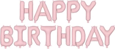 Folieballon Happy Birthday Pastel roze- pink party
