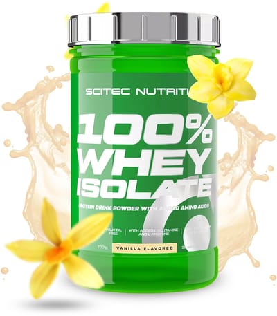 Scitec Nutrition® - 100% Whey Isolate (700 gram - Vanilla) - Vanille - 28 eiwitshakes - whey protein isolate - whey isolaat - poeder