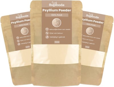 Psylliumvezels 100% Puur - 600gram - Psyllium Husk Poeder is Bron van IJzer, Magnesium en Calcium - Natuurlijk Vezel Supplement