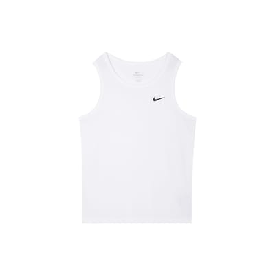 Nike Logo Print Effen Kleur Ronde Hals Mouwloos Tanktop Heren Tops Wit AR6070-100 S white