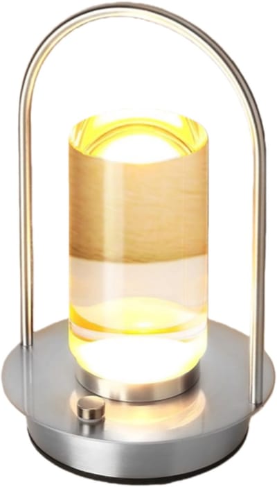 longziming -Buiten Sfeerlamp - Aluminium + Acryl Lampenkappen - Aanraakbediening - Dimbaar Licht & Drie Kleurtemperaturen - 1 Stuk - Binnen En Buiten Gebruik - Zilver