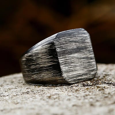Bagues Homme Carrées Simples Vintage en Acier Inoxydable Vintage Rustique Pour Homme Petit Ami Bijoux Biker Créativité Cadeaux Dropshipping 11 gray