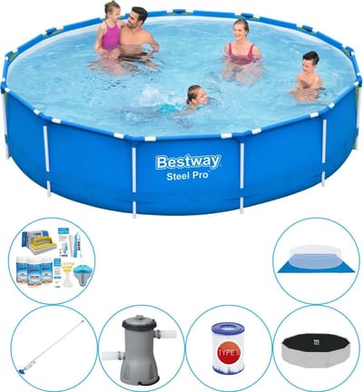 Zwembad Combinatie Pakket - Steel Pro Rond 396x84 cm