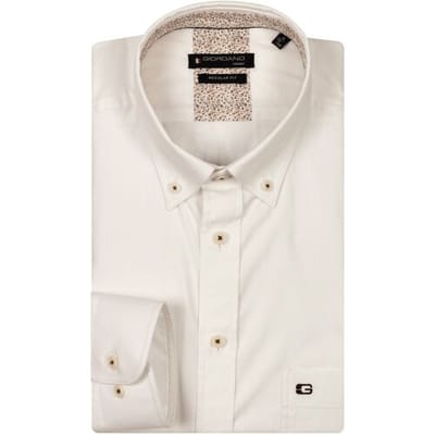 Giordano Overhemd Ivy Washed Plain Twill Mini Flower Contrast Wit / male