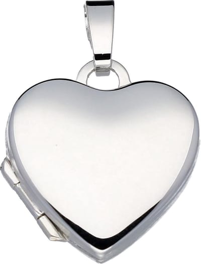 Glow medaillon - zilver - 20 x 19 mm - hart - glad