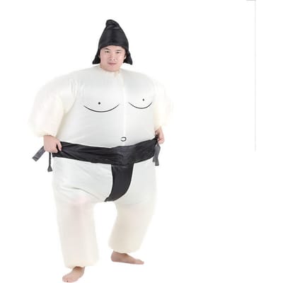 Unisex opblaasbare Japanse SUMO worstelaar vet pak volwassen kinderen feest kostuums white