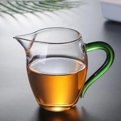 350ml Japanse Stijl Glazen Puntige Theekop Thee Schenker Helder Hittebestendig Glas Kop met Handvat Handgeblazen Kung Fu Eerlijke Kop white