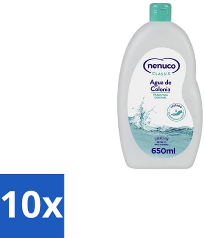 10 x Nenuco – Eau de Cologne – Klassiek – 650 ml - Eau De Cologne - Klassiek - Fris - Bloemig - Verfrissend