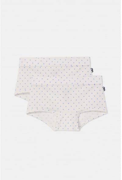 Woody Meisjes Boxer Duopack Bolletje Print Blauw Blauw 3A