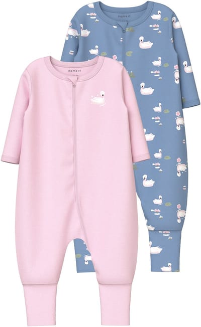 NAME IT - NBFNIGHTSUIT 2P ZIP FF SWAN NOOS - Baby - Pyjamas