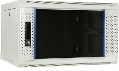 DSIT 6U witte wandkast met glazen deur 600x450x368mm (BxDxH) - serverbehuizing - serverrack - serverkast - 19 inch