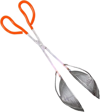 Visgerei Zeeflepel - Grijper Vangnet - Veilige Visvangst - Roestvrij Staal - 53 cm - Rood