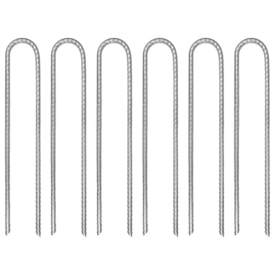 vidaXL - Tentharingen - 6 - st - U-vormig - Ø7 - mm - 30 - cm - gegalvaniseerd - staal