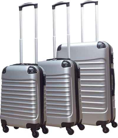 Quadrant 3 delige ABS Kofferset - 2 x handbagage koffer / 1 x grote koffer - Zilver