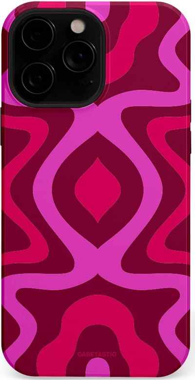 Casetastic Hoesje Geschikt voor Apple iPhone 13 Pro Magsafe - Stijlvolle Beschermende Duo-layer Case - Retro golf