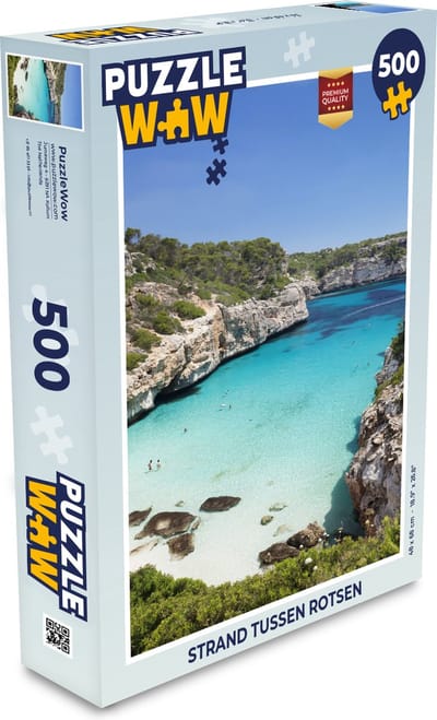 Puzzel Strand tussen rotsen - Legpuzzel - Puzzel 500 stukjes
