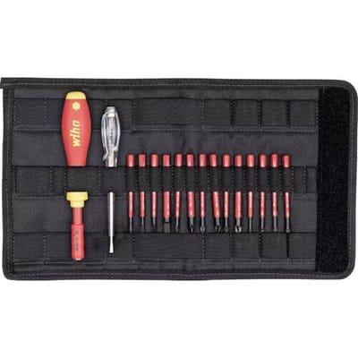 Wiha VDE-Wechselklingensatz 16tl sV 14 Bits,Griff,Spannungsprüfer Wisselklingset 16-delig Plat, Kruiskop Phillips, Kruiskop Pozidriv, Plus/minus,