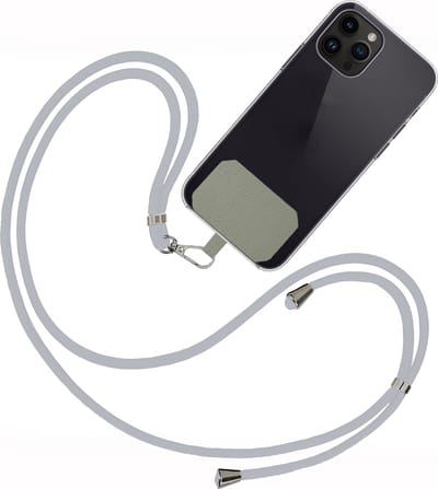 Telefoonkoorden Universeel Telefoonkoord Verstelbaar Telefoon Koord - Universeel Telefoonkoord 150 cm - Lichtgrijs