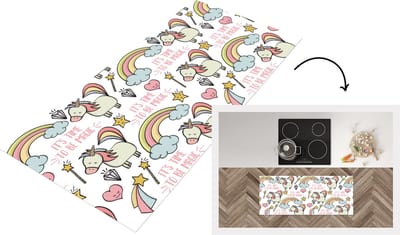 Keukenloper - Loper keuken - Regenboog - Unicorn - Diamant - Quotes - Patroon - 120x50 cm - Keukenloper vinyl