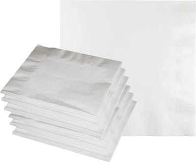 Uni kleur tafel servetten - wit - 40x stuks - 33 x 33 cm - Papier - diner tafel versiering/decoratie