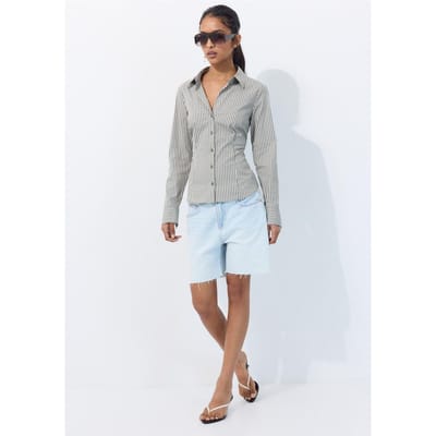 Stradivarius Basic fitted overhemd  Kaki XS