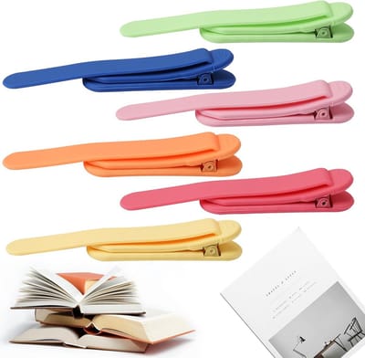 Kleurrijke Automatische Siliconen Boekenleggers - Set van 6, Slimme Pagina Markeerders voor Lezers, Perfecte Cadeaus voor Vrouwen, Mannen en Kinderen