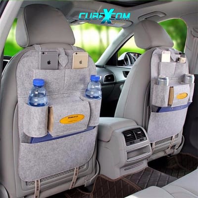 CUBEXCOM® Auto Organizer, Autostoel Organizer, Baby Kinderen Autostoel Organizer Vilt, Autostoelen Rugleuning Organisatoren, Stoelbescherming, Auto Seat Organizer, Hoogwaardig Vilt, GRIJS, 1 Stuk
