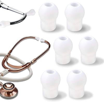 6st Stethoscoop Oordopjes Compatibel met MDF & Eko & ADC, Comfort & Ruisonderdrukking Oordopjes Siliconen Oordopjes Stethoscoop Oordopjes Vervanging voor Verpleegkundigen Dokters (Wit)