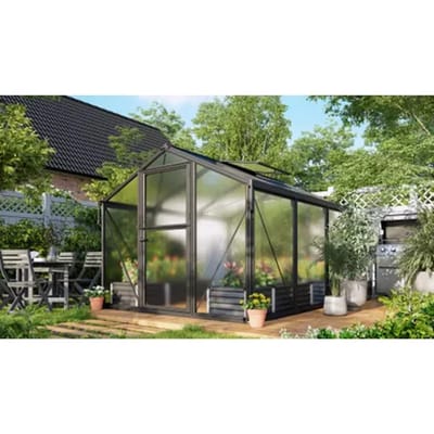 Vitavia Tuinkas Kit Deimos - Aluminium En Polycarbonaat - 10mm - 327,5x260,3x23cm - Zwart